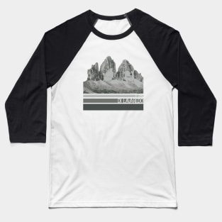 Tre cime di Lavaredo mountain illustration Baseball T-Shirt